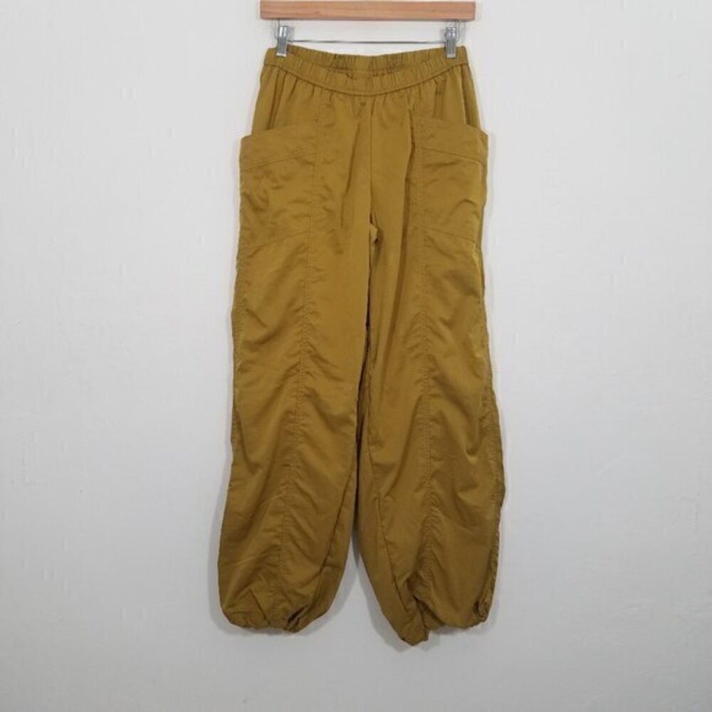 Free People Wide Leg Cargo Pants in Mustard